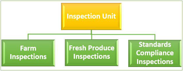 Chart showing responsibilities of the Inspection Unit